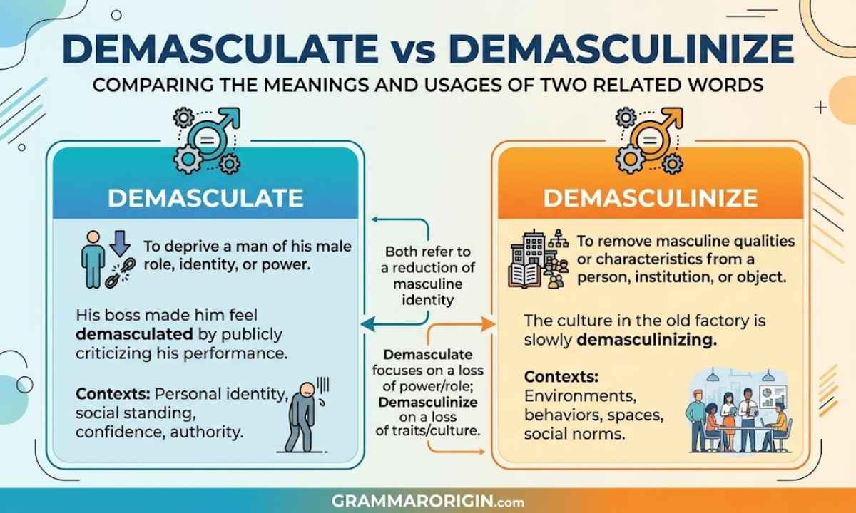 Demasculate vs Demasculinize