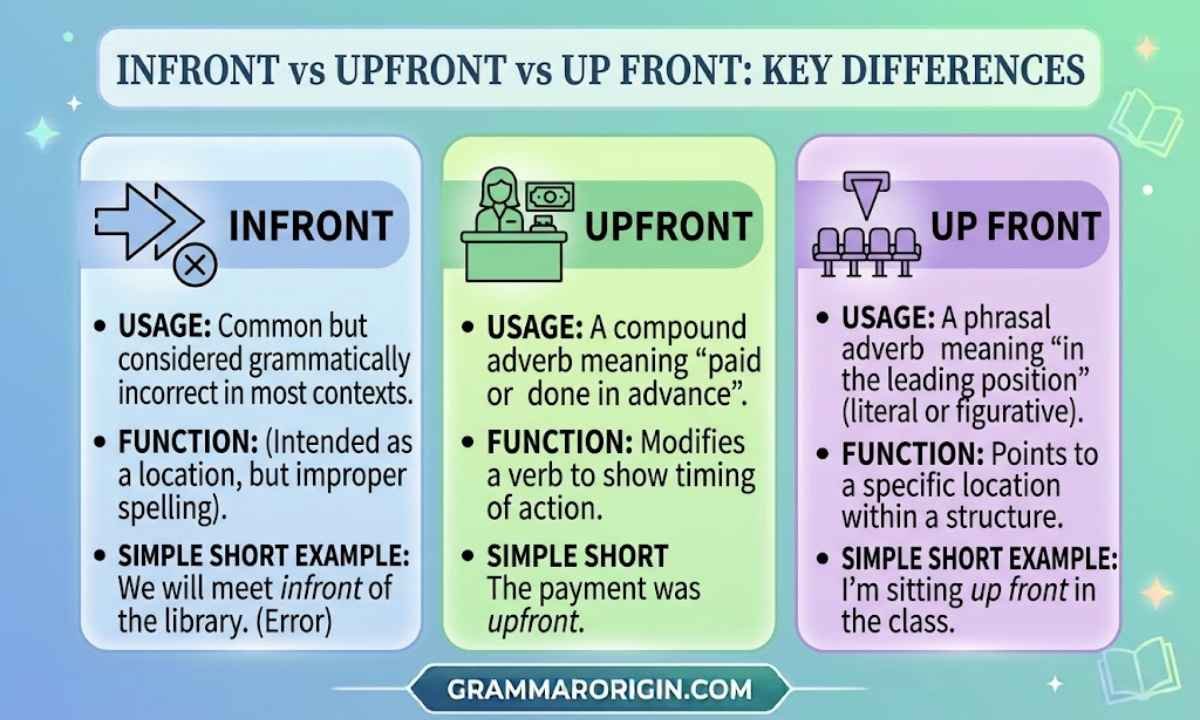 Infront vs Upfront vs Up Front