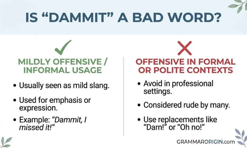 Is Dammit a Bad Word