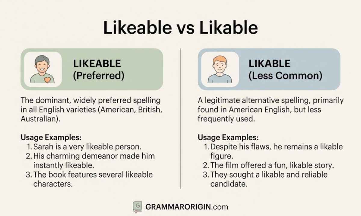 Likeable or Likable – Quick Answer