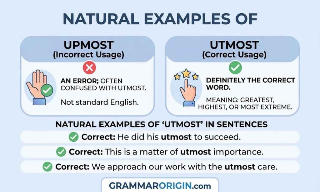 Natural Examples of Utmost in Sentences