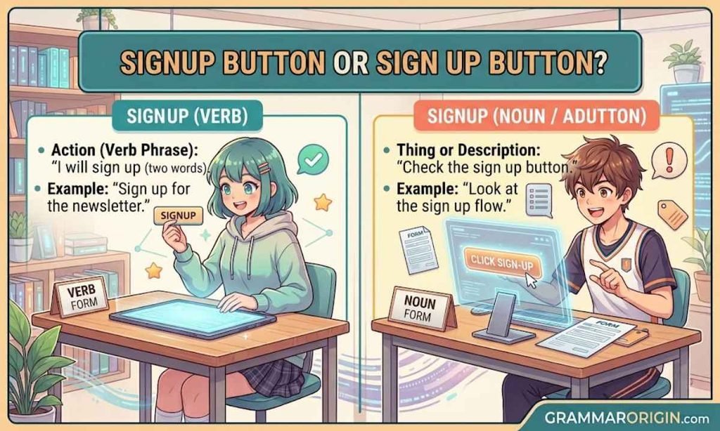 Signup Button or Sign Up Button