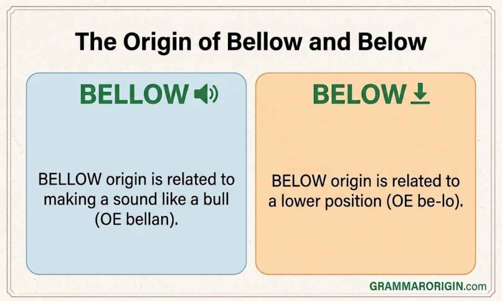 The Origin of Bellow and Below
