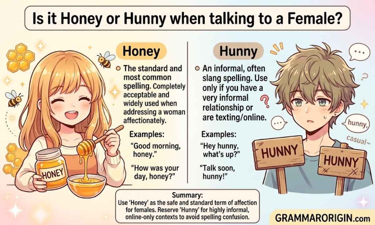 is it honey or hunny when talking to female