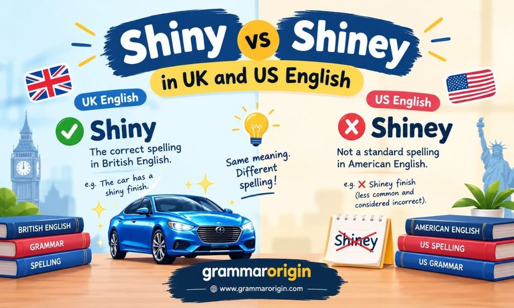 Shiny vs Shiney in UK and US English